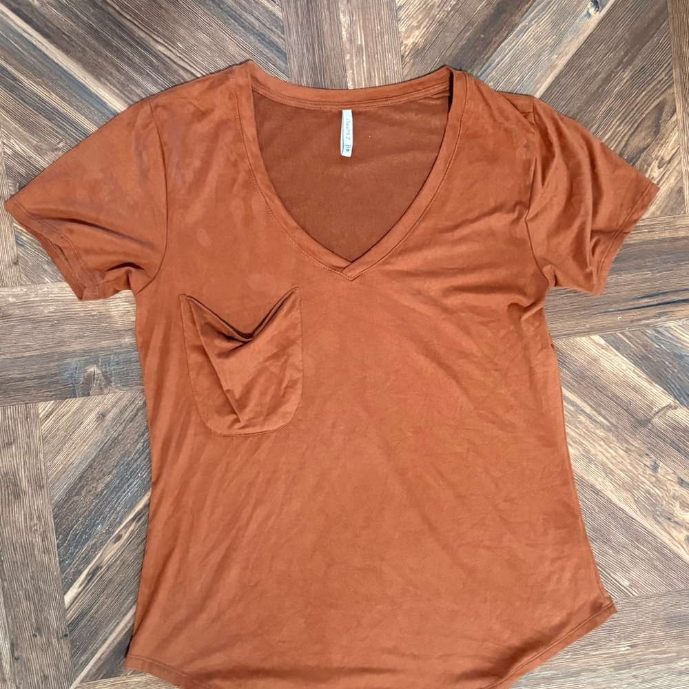 Z Supply Faux Suede Pocket Tee Medium
